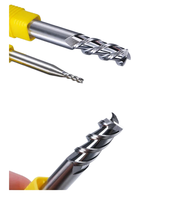 Fraise à queue plate CNC en carbure de tungstène massif, non revêtue, poli haute brillance, HRC30, 3 cannelures, queue de 4 mm, pour aluminium, personnalisée OEM ODM, pour droitiers