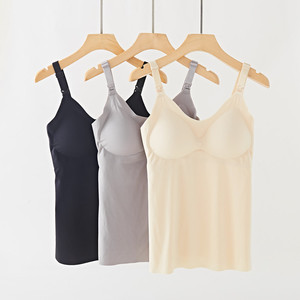 Débardeurs d'allaitement et de <span class=keywords><strong>grossesse</strong></span> confortables, respirants, à col en V, avec fermetures supérieures ouvertes, sans coutures, tailles M L XL 2XL - Product Image 5