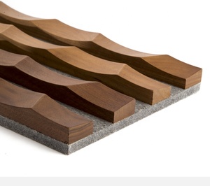 MUMU 3D Wood <strong>Panel</strong> Wall <strong>Decor</strong> Interior <strong>MDF</strong> Composite Wooden Veneer Slat Cladding Wood Acustic Wall <strong>Panel</strong> for Home House Hotel - Product Image 1