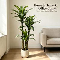 Pohon Dracaena Fragrans Buatan, Tanaman Jagung Berwarna-warni, Tanaman Kayu Brasil Palsu dalam Pot, Pohon Besi Dracaena Tiruan untuk Dekorasi Hotel