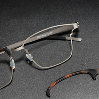Classique Titane Semi Cercle Sans Vis Conception Lunettes Cadres Hommes Marque Designer Optique Lunettes Cadre pour Hommes