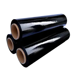 Custom Pe Wrapping Folie Black Pallet Wrap Stretch Film Heavy Duty Black Pe Stretch Film