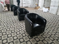 Fauteuil individuel moderne en cuir PU noir, confortable, pour mobilier de bar, canapé de café extérieur, chaise de loisirs, bar à vin, boîte de nuit, club de cigares