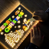 Tableau d'affichage lumineux fluorescent DIY à brancher, tableau d'apprentissage en acrylique, tableau mémo effaçable, cadeaux décoratifs pour enfants