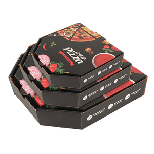 Gegolfd Papier Custom Gedrukt Zeshoekige Diepte B-Fluit 7 "-16" Inch Pizza Doos Driehoek Pizza Box