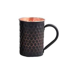 Mug à mule en cuivre pur de qualité authentique avec un design élégant et luxueux en relief. - Product Image 6