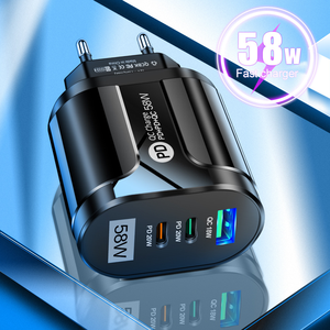 อะแดปเตอร์ชาร์จเร็วรุ่นใหม่ 58W 2 พอร์ต Type C 1 พอร์ต USB ชาร์จเร็ว 20W PD รองรับ QC3.0 18W สำหรับ iPhone Samsung - Product Image 2
