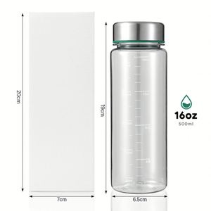 Botella Transparente para Smoothies con Logotipo Personalizado, 500 ml, Vaso para Bebidas de Tritán con Tapa Metálica para Gimnasios y Cafeterías - Product Image 2