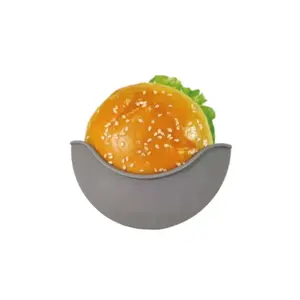 Reusable Hamburger Bun Shell BPA-Free Washable Sandwich Storage Burger Silicone Holder Rack for Car