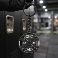 Porte-clés personnalisé en alliage de zinc émaillé, design disque de musculation, avec logo personnalisé, pour club de fitness, souvenir