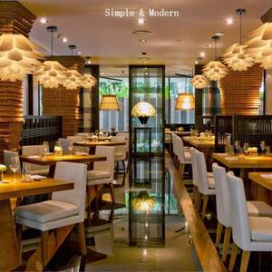 Nicro Custom Japanese Style Home Creative Hanging Art Lightning Paper lampade a sospensione fiore di loto paralume Puzzle paralume - Product Image 4