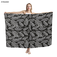 Hawaii Tropical feuille de palmier feuille de bananier vêtements de plage paréo sarongs écharpe personnalisée robe de plage maillot de bain enveloppement couvrir sarong
