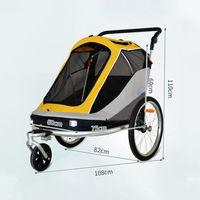 Grand Pet Poussette Facile Pliant Chariot Vélo Chien Remorque Cadre Pet Cart Vélo Wagon avec Coupleur Universel de Vélo
