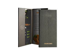 Conception personnalisée, taille personnalisée, couverture de menu de restaurant en cuir PU, dossier de menu en similicuir, menu de bar - Product Image 3