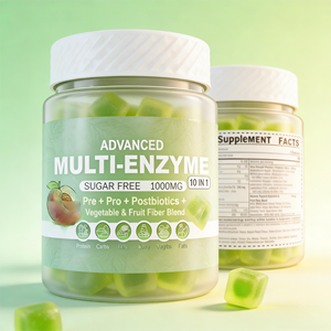 Gomitas de <span class=keywords><strong>Fibra</strong></span> Sin Azúcar con Enzimas Digestivas Múltiples, Probióticos <span class=keywords><strong>y</strong></span> Prebióticos, Fórmula Natural de Suplemento Dietético - Product Image 1