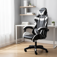 Chaise Gaming Pivotante avec Fonction de Refroidissement Rotative, Tissu Personnalisable, de Runda, en Cuir Synthétique PVC avec Repose-Pieds