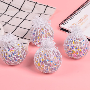 Hot Selling Custom Anti-Stress Colored <b>beads</b> Soft Squeeze Ball Toy Colorful Mesh Squishy Ball Children Stretchy Parties Gifts - Product Image 4