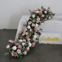 Op maat gemaakte, prachtige zijden bloemen met designer baby's adem rozen, kunstmatige bruidsbloemen rij, bruidstafel bloemdecoratie