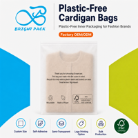 Sacs en papier glassine mat biodégradables OEM pour t-shirts, personnalisables, auto-adhésifs, sans plastique, pour tee-shirts en coton