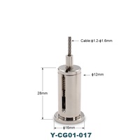Kit de suspension pour éclairage intérieur 40 mm nickelé, système de fixation de câble en acier inoxydable, kit de suspension de câble avec sortie inférieure en laiton