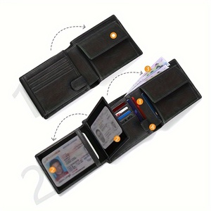 <span class=keywords><strong>Portefeuille</strong></span> pour <span class=keywords><strong>homme</strong></span> avec protection RFID anti-vol, design classique ouvert et fermé, nouveau design court, porte-cartes de visite - Product Image 1