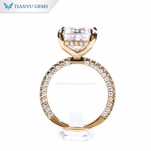 Tianyu Custom Sparkle Ehering Ring Band Mode Luxus 5Ct Iced Crushed Radiant Moissan ite Verlobung sring Frauen Braut