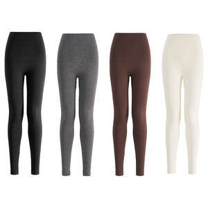 Collants chauds et amincissants à taille haute pour l'automne 2025, en spandex/nylon/coton, effet push-up, doux, gris - Product Image 1