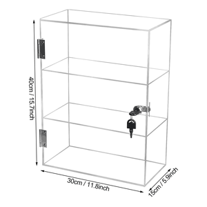 Acrylic D&amp;D Factory <strong>Custom</strong> Small <strong>Countertop</strong> <strong>Display</strong> Case W/ 4 Double-Sided Shelves, Locking Door &amp; Rotating Base - Product Image 5