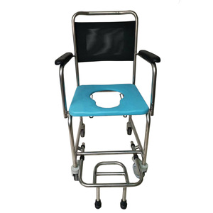 Multifunctional <b>Commode</b> <b>Chair</b> Stainless Steel With Wheels Toilet <b>Chair</b> For Elderly Bathroom Use - Product Image 1