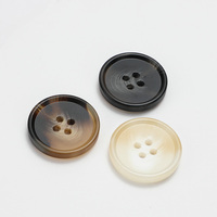 Boutons fantaisie ronds en résine plastique marron mat à 4 trous, lavables, pour la couture de vestes et vêtements - Vente en gros