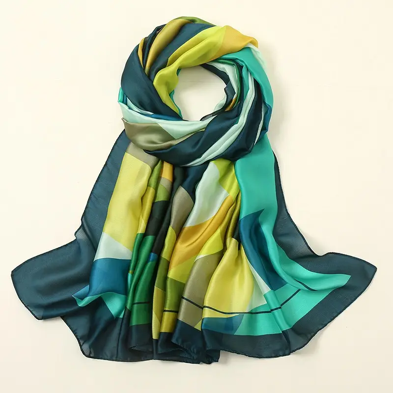 Bufandas estampadas de marca famosa para mujer, chales de seda de lujo, hijab, 180x90cm, elegante, grande y de lujo
