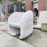 Design américain moderne Bancs commémoratifs en granit noir et sésame blanc Pas cher en marbre naturel Jardin Cimetière Ailes de tombe