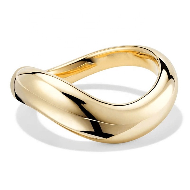 Gemnel 2024 New Arrival Fashion 925 Silver 18K Gold Plated Colorful Oval Engagement Dome Figure Ring