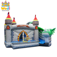 Château gonflable pour enfants avec toboggan, matériau PVC écologique, couleurs vives, design sûr, garantie de 3 ans pour une utilisation en extérieur