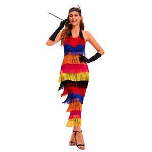 Falda de flecos arcoíris para mujer Portia, disfraz sin espalda para actuaciones escénicas, talla única para adulto, número de pieza 8031, fuente transfronteriza - Product Image 2