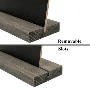 <span class=keywords><strong>Mini</strong></span> tableaux noirs de table de 5 x 6 pouces avec supports en bois de style vintage et craies – Lots de 3, 4 ou 9 - Product Image 3