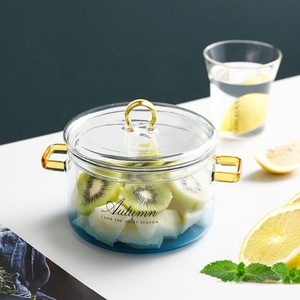 Olla <span class=keywords><strong>de</strong></span> vidrio resistente al calor azul degradado/transparente al <span class=keywords><strong>por</strong></span> <span class=keywords><strong>mayor</strong></span> <span class=keywords><strong>de</strong></span> fábrica con tapa - Product Image 3