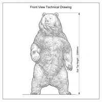 Statue d'ours en bronze sur mesure, grande taille, fabrication par moulage à la cire perdue, 2300 mm de haut, sculpture réaliste d'ours brun debout
