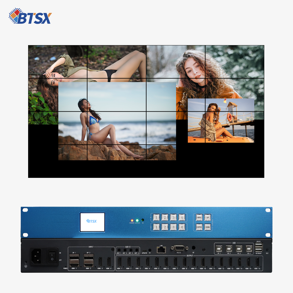 4-ВХОДНОЙ 16-выходной блок обработки видео с поддержкой KVM BIT-VP-U1-MD416 4K60 HDMI/DP видеопроцессор