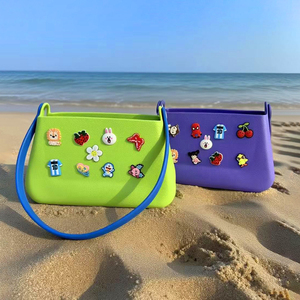 DIY Charms silikon kauçuk EVA yaz Mini plaj çantası Logo ile özel Mini Tote çanta lüks
