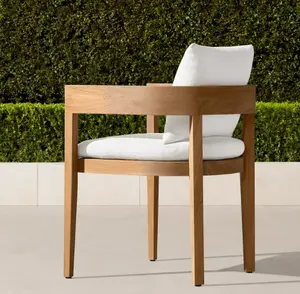 Tavolo da pranzo e sedie dell'hotel del patio del giardino della mobilia di legno di teak solido all'aperto di vendita calda moderna