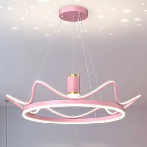 Semplice moderno corona di Led caldo nordico principessa camera da letto ragazza <span class=keywords><strong>lampadario</strong></span> in alluminio metallo camera da letto per bambini - Product Image 1