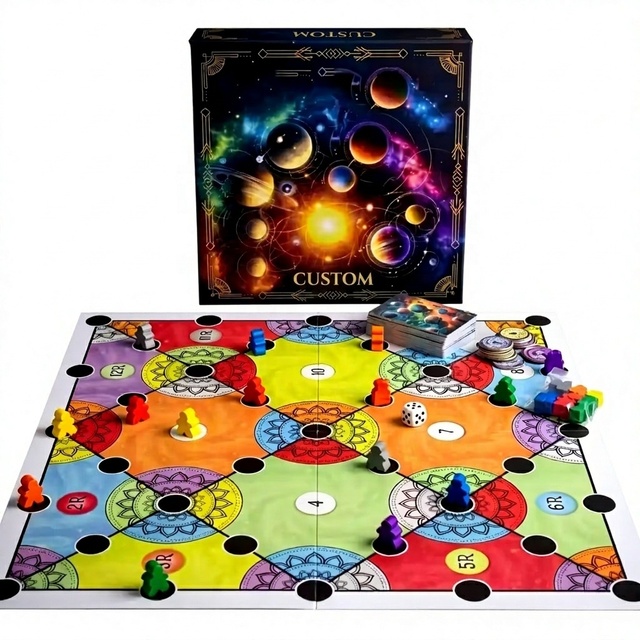 Cosmic Board Game Strategy Game Set Matte Lamination Spot UV Printing Recyclable Material Custom Packaging 1200g Grey Board for