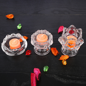 Buddhist Articles High Foot <strong>Lotus</strong> Butter Lamp Lamp <strong>Holder</strong> <strong>Candle</strong> Cup Glass Candlestick Buddha Offerings - Product Image 3