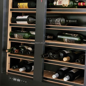 Réfrigérateur à vin électrique personnalisé en acier inoxydable avec porte vitrée, refroidisseur à température constante, double zone, LED, pour usage domestique - Product Image 5