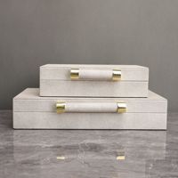 2 boîtes élégantes en cuir PU de style chinois, décoration de table pratique pour un cadeau d'anniversaire, changement de couleur, rangement