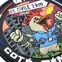 Patchs thermocollants en PVC et caoutchouc, rectangulaires/ronds, avec logo de dessin animé en relief pour chapeaux et vêtements