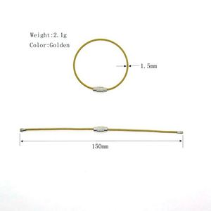Gold Stainless Steel Wire Cable Loops Ring for Hanging Luggage <b>Tag</b> Key Ring <b>ID</b> <b>Tag</b> Keeper - Product Image 3