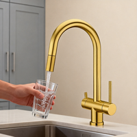 Robinet de cuisine 5 fonctions à douchette extractible et orientable, en acier inoxydable 304, monotrou, flexible à 360 degrés - Meilleures ventes