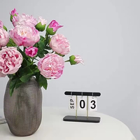 JIN PENG 62cm Real Touch Latex Hortensia Bruine Kunstbloem voor Bruiloft Tafel Huis Vaas Centerpiece Decoratie